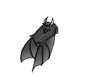 Nasty animated Vampire bat you don't want to mess with in a dark alley at night or 