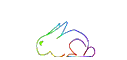 Clip art sketch of a bunny rabbit hopping along