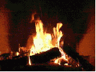 Very nicely made realistic animated loop of burning logs in a fireplace 