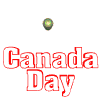 Small animated Canada Day sign with fireworks