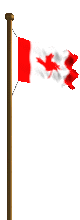 Animated Canada flag on pole waving for Dominion Day