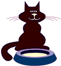 Animated Cat with a bowl of milk