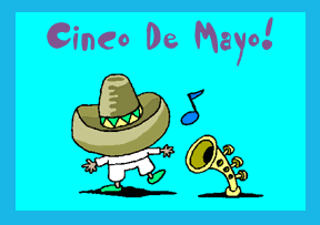 Cinco de Mayo celebration animated gif image dancing with a horn