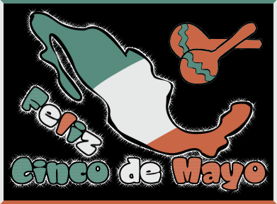 Animated Mexico Cinco de Mayo celebration gif image with glitter
