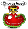 Little animated senorita smiley face Emoticon Flamenco dancer wishing you a happy Cinco de Mayo