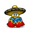 Little Senor animated smiley face Emoticon in Sombrero indulging in  Cinco de Mayo festivities