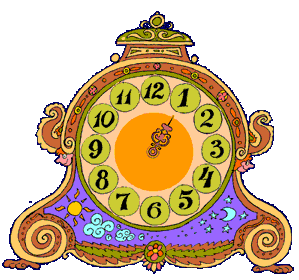 Fancy colorful animated table clock gif