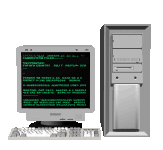 computer tower and monitor display