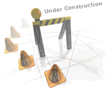 Under construction barricade with flashing light and traffic cones