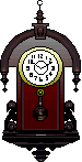 Fancy carved wooden wall clock animated gif