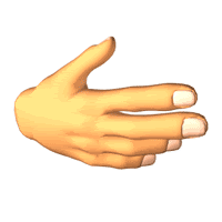Clip art animation of a hand with fingers crossing