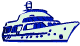 Animated yacht rocking in the waves