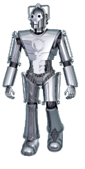 Animated version of Cyberman walking toward you from Dr.Who