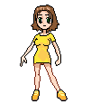 Little animated girl in little yellow skirt dancing