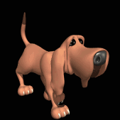 Clip art image of bloodhound walking along