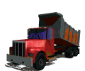 animated red dump truck dumping