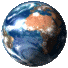 Spinning Earth globe animation