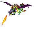 fire breathing dragon flying animation