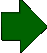 Flipping green moving animated arrow