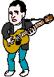 Moving animated guitar player clip art picture