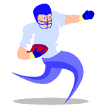 Artsy animated football player running animated clip art