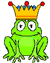 Magic animated frog after being kissed by a princess