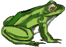 moving animated frog sitting and breathing 