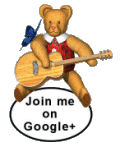 Join me on Google Plus icon moving Teddy bear playing guitar animated gif