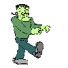 Scary cyan Frankenstein Monster's green cousin Frankenstein coming to get you Bwa ha ha ha