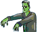 Frankenstein animated clip art walking in his sleep