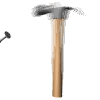 Moving hammer pounding nail into the wall gif clip art animation