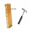 Moving animation showing a hammer hammering a nail into a piece of wood