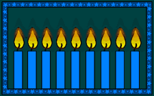Happy Hanukkah banner animation with lighted candles