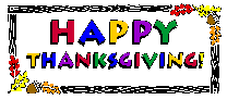 Small animated Happy Thanksgiving banner with colorful letters