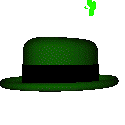 Animated green derby with a shamrock