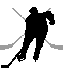Animated hockey player skating toward you