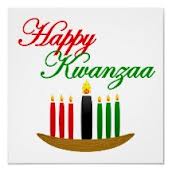 Happy Kwanzaa banner with seven candles