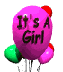 Its a girl balloon baby announcement animation