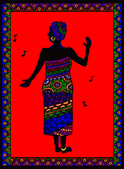Woman in traditional dress celebrating Kwanzaa