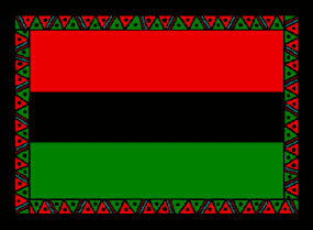 Kwanzaa animated banner says "Relating to the past to understand the present and deal with the future"