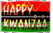 Small "Happy Kwanzaa" waving flag banner 