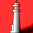 Flashing lighthouse animated gif