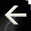 Animated electrified left arrow with sparks