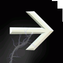Right animated arrow with lightning bolts