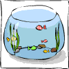 Little animated fish bowl
