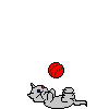 Little moving animated kitten playing with a ball of string