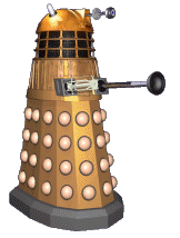 Animated Dalek from Dr. Who moving around