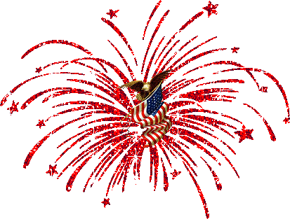 Patriotic animated 4th of July fireworks