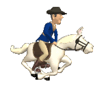 Paul Revere without the Raiders, animated cartoon rider on a white horse