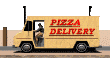 pizza delivery truck driving